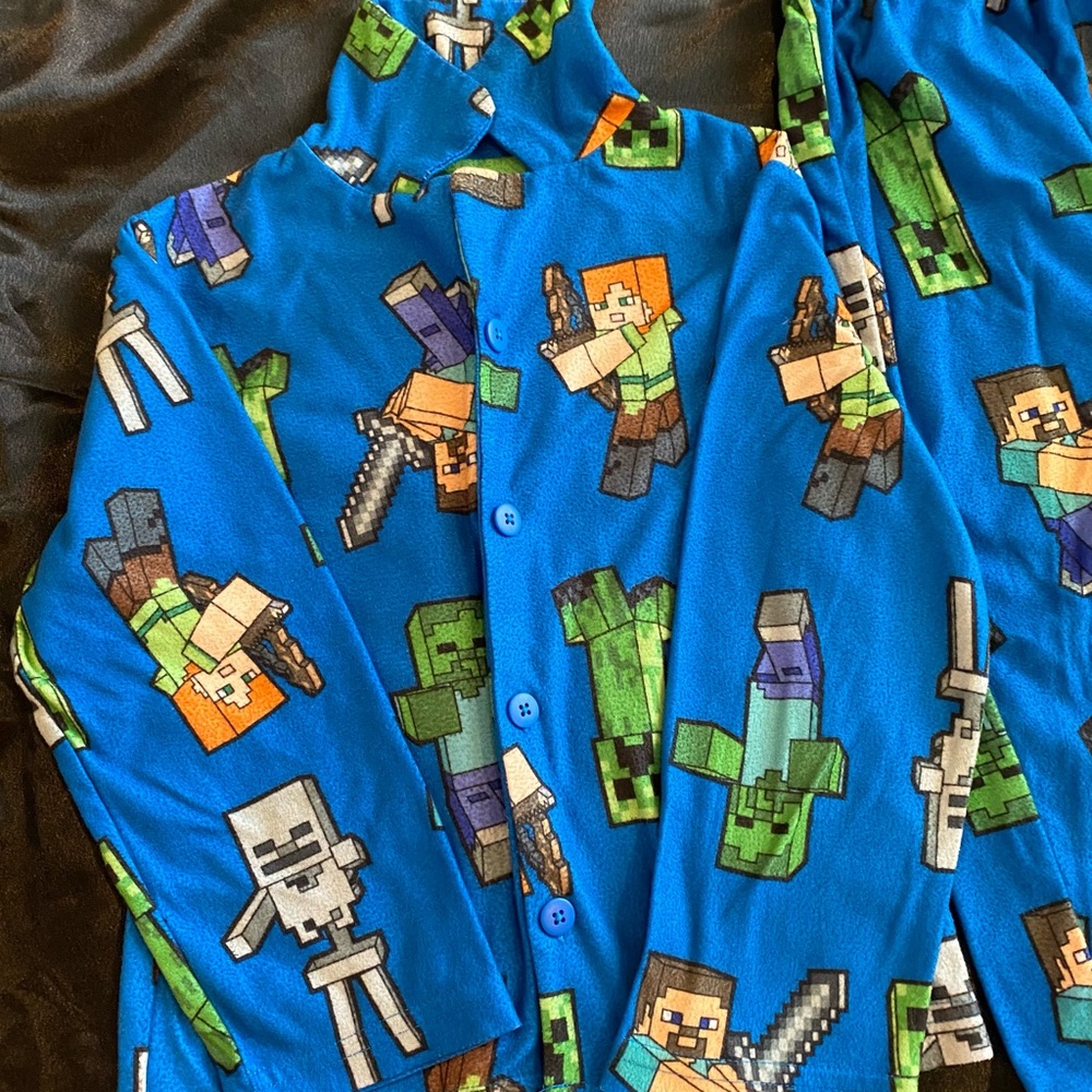 MINECRAFT BOYS PJs FLANNEL - Picture 2 of 7